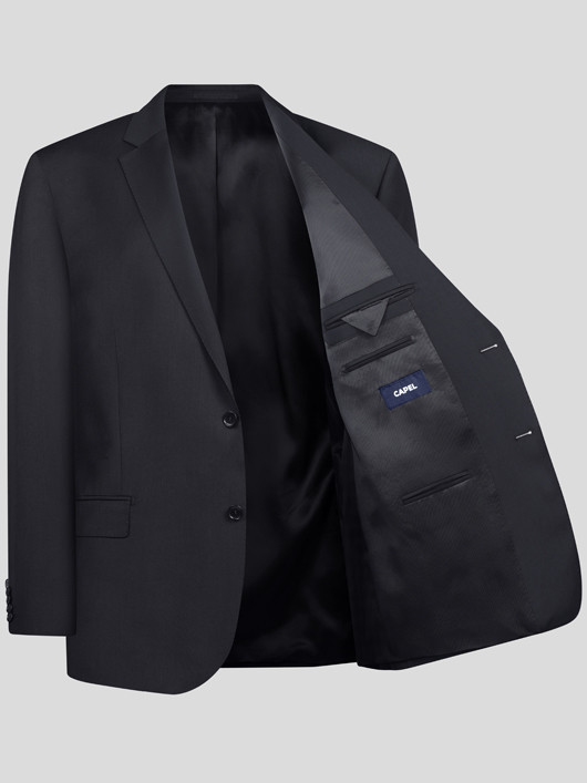 Veste de Costume Séparable Noire Grande Taille Homme