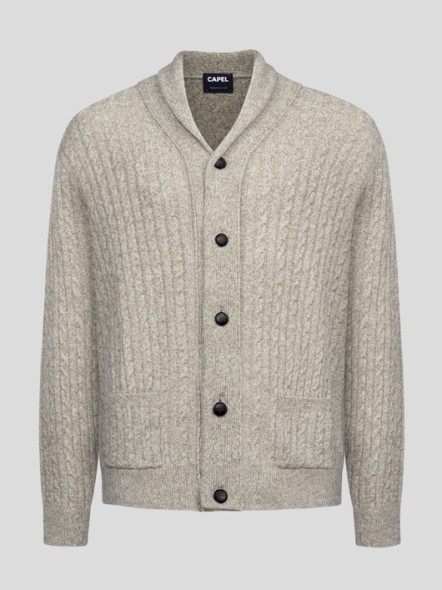 Cardigan Giacomo Torsades Beige Capel Grande Taille