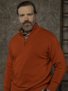 Pull Lino Col Camion. Orange Capel Grande Taille  homme grande taille - Capelstore