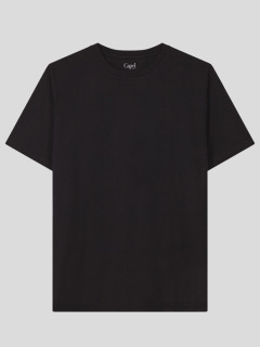 Tee-shirt Louis Col Rond Noir Capel Grande Taille  homme grande taille - Capelstore