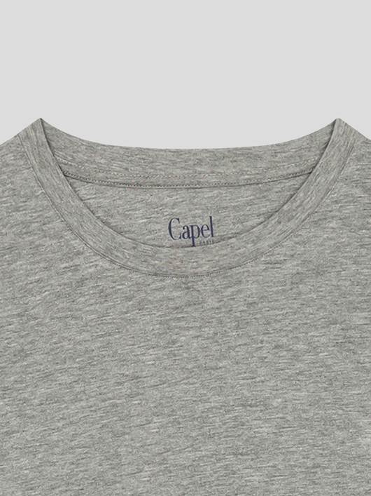 Tee-shirt Louis Gris Col Rond Capel Grande Taille homme grande taille - Capelstore
