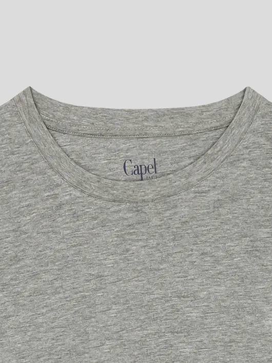 Tee-shirt Louis Gris Col Rond Capel Grande Taille  homme grande taille - Capelstore