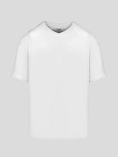 Tee-shirt Louis Col V Blanc Capel Grande Taille  homme grande taille - Capelstore