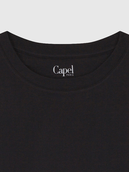 Tee-shirt Louis Col Rond Noir Capel Grande Taille