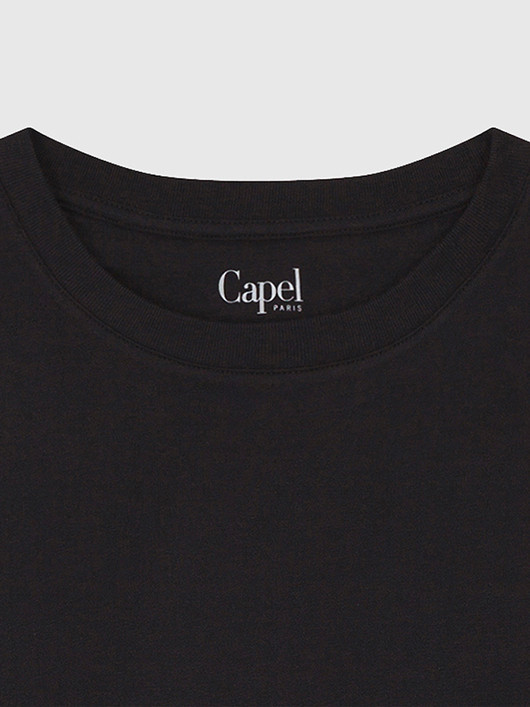 Tee-shirt Louis Col Rond Noir Capel Grande Taille homme grande taille - Capelstore