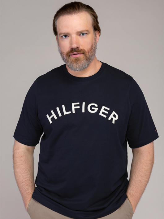 Tee-shirt Marine Logo Hilfiger Grande Taille homme grande taille - Capelstore