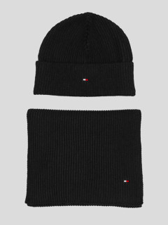 Coffret Echarpe & Bonnet Noirs Tommy Hilfiger  homme grande taille - Capelstore