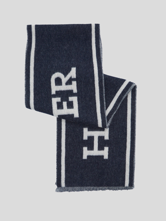 Echarpe Marine Lettrages Tommy Hilfiger  homme grande taille - Capelstore