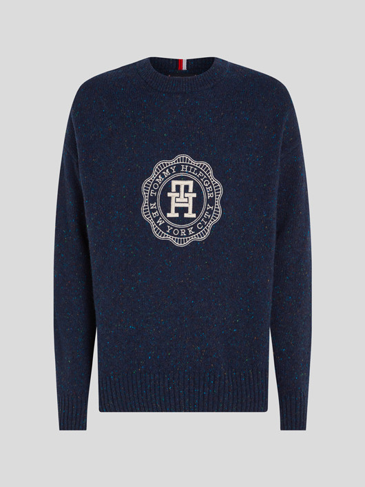 Pull Col Rond Monogramme Tommy Hilfiger Grande Taille