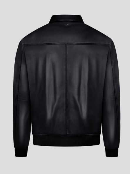 Blouson en cuir Land of Heritage grande taille noir