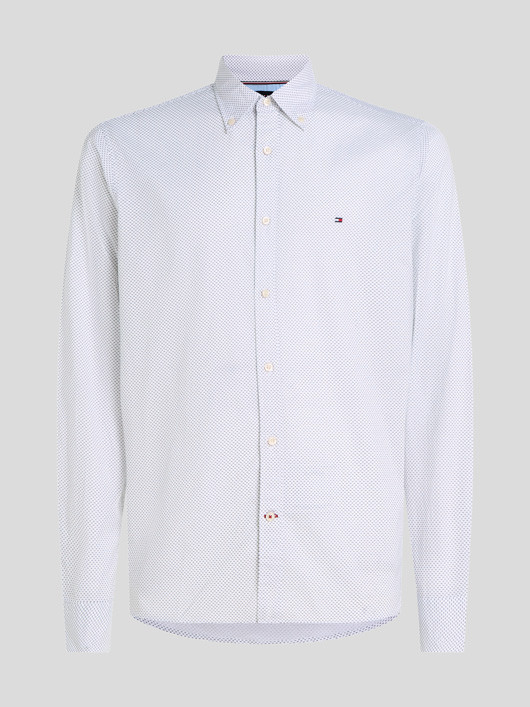 Chemise Micro Motifs Tommy Hilfiger Grande Taille blanc homme grande taille - Capelstore