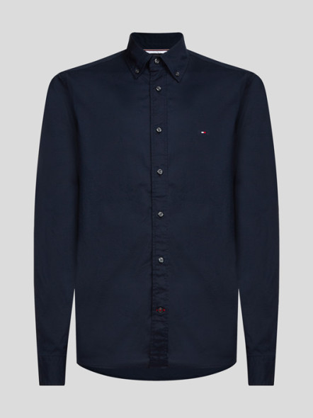 Chemise Popeline Marine Tommy Hilfiger Grande Taille