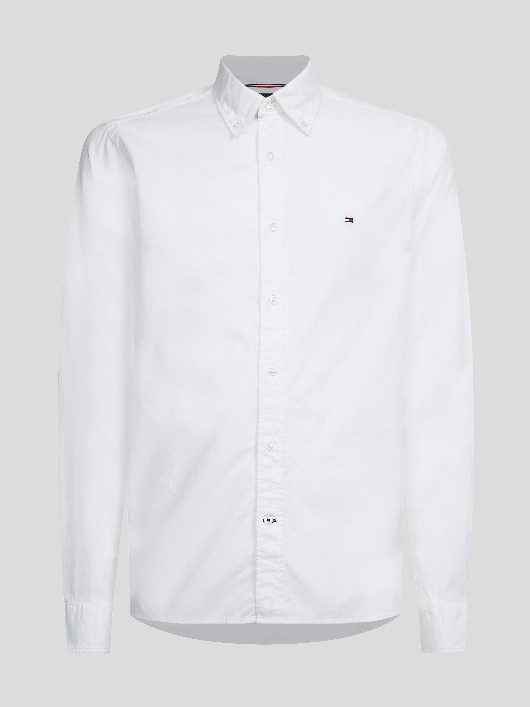 Chemise Popeline Blanche Tommy Hilfiger Grande Taille blanc homme grande taille - Capelstore