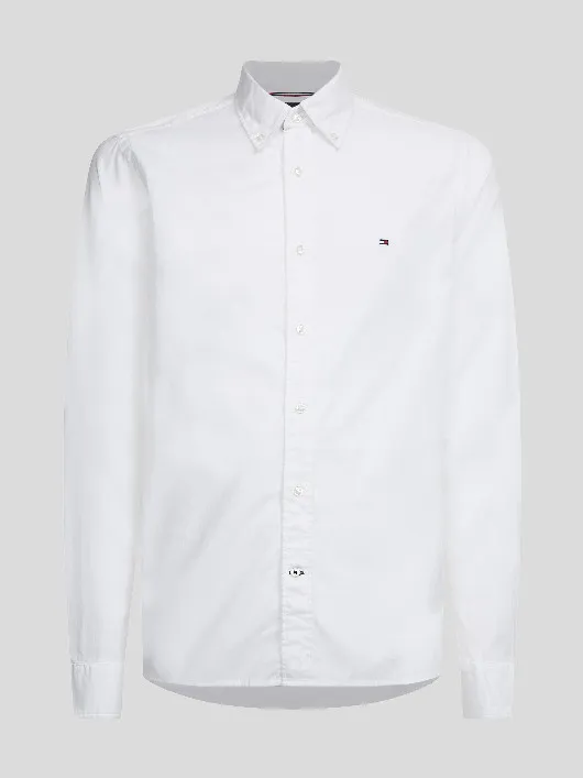 Chemise Popeline Blanche Tommy Hilfiger Grande Taille blanc homme grande taille - Capelstore