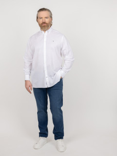 Chemise Popeline Blanche Tommy Hilfiger Grande Taille blanc homme grande taille - Capelstore