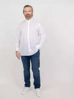 Chemise Popeline Blanche Tommy Hilfiger Grande Taille blanc homme grande taille - Capelstore