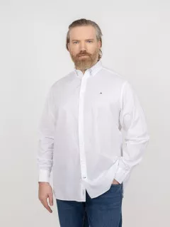 Chemise Popeline Blanche Tommy Hilfiger Grande Taille blanc homme grande taille - Capelstore