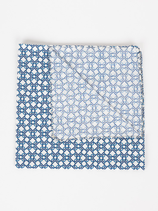 Pochette Tissu Liberty blanc homme grande taille - Capelstore