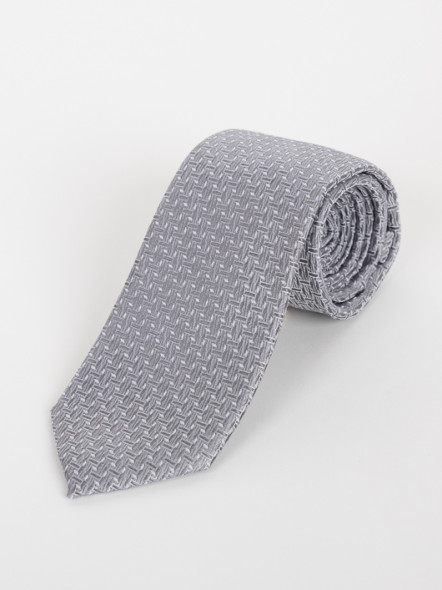 Cravate Texturée Grise/Blanche Capel Grande Taille
