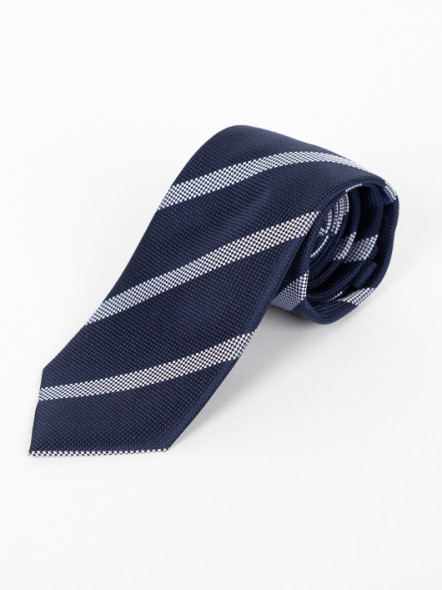 Cravate Rayée Marine/Grise Capel Grande Taille