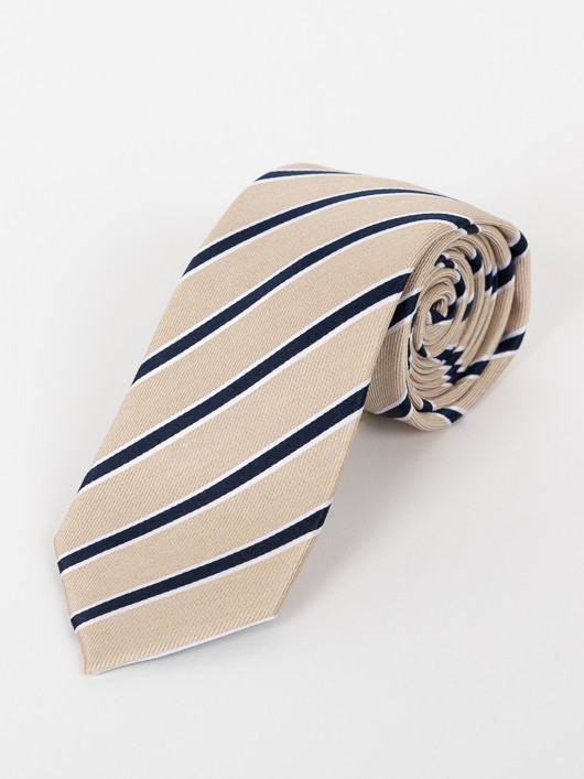 Cravate Club Beige/Marine Capel Grande Taille beige homme grande taille - Capelstore