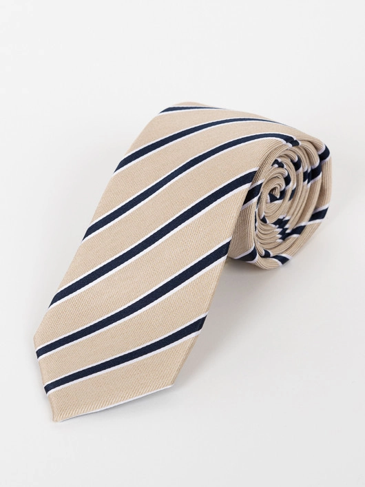 Cravate Club Beige/Marine Capel Grande Taille beige homme grande taille - Capelstore