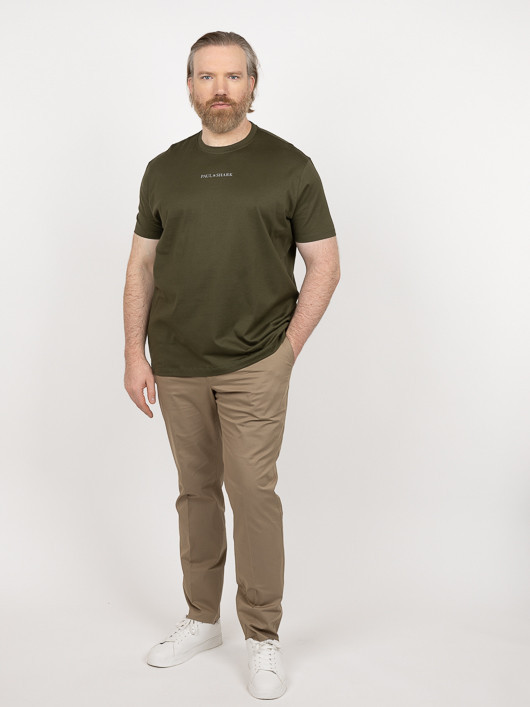 Tee-shirt Kaki Requin Paul & Shark Grande Taille kaki homme grande taille - Capelstore