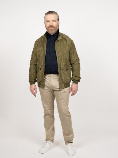 Blouson Cuir Uni Kaki Capel Grande Taille kaki homme grande taille - Capelstore