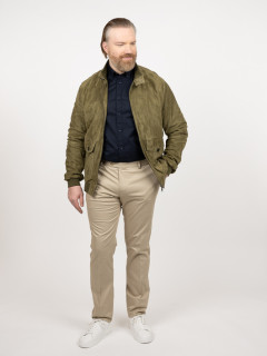 Blouson Cuir Uni Kaki Capel Grande Taille kaki homme grande taille - Capelstore