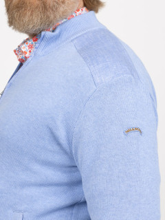 Cardigan ZippÃ© Paul & Shark Grande Taille bleu ciel homme grande taille - Capelstore