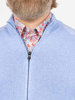 Cardigan ZippÃ© Paul & Shark Grande Taille bleu ciel homme grande taille - Capelstore
