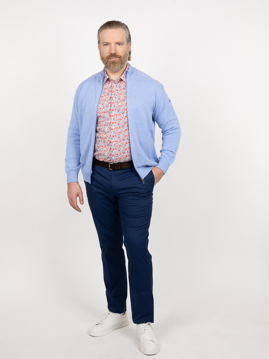 Cardigan ZippÃ© Paul & Shark Grande Taille bleu ciel homme grande taille - Capelstore