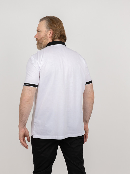 Polo Contrastes Col & Manches Paul & Shark Grande Taille blanc homme grande taille - Capelstore
