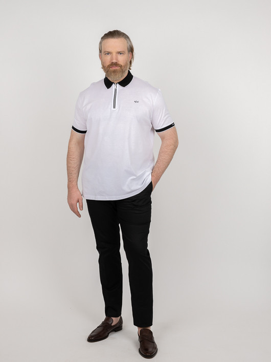 Polo Contrastes Col & Manches Paul & Shark Grande Taille blanc homme grande taille - Capelstore