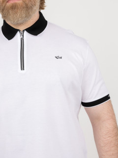 Polo Contrastes Col & Manches Paul & Shark Grande Taille blanc homme grande taille - Capelstore