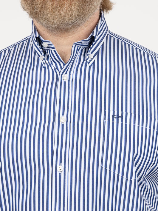 Chemisette Rayures Paul & Shark Grande Taille bleu homme grande taille - Capelstore