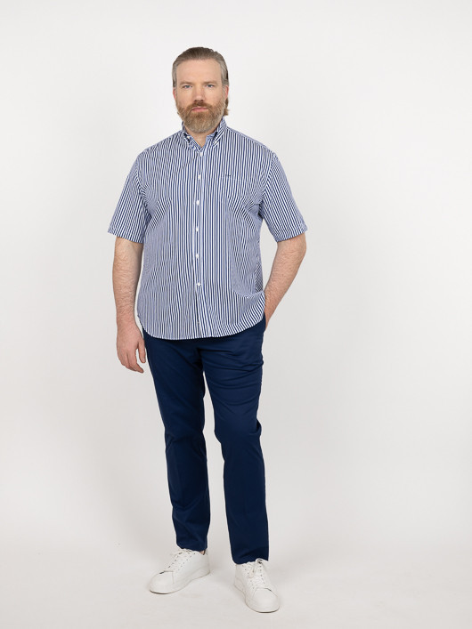 Chemisette Rayures Paul & Shark Grande Taille bleu homme grande taille - Capelstore