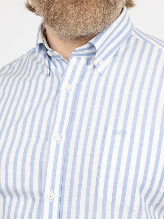 Chemisette Rayures Paul & Shark Grande Taille bleu homme grande taille - Capelstore