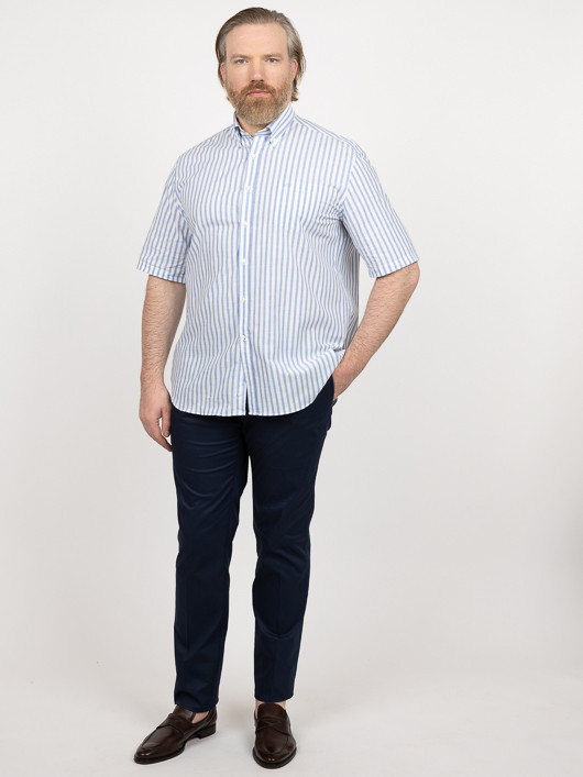 Chemisette Rayures Paul & Shark Grande Taille bleu homme grande taille - Capelstore