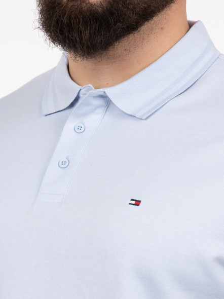 Polo Mouliné Bleu Tommy Hilfiger Grande Taille