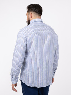 Chemise RayÃ©e Lin Paul & Shark Grande Taille marine homme grande taille - Capelstore