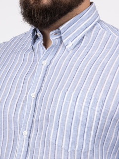 Chemise RayÃ©e Lin Paul & Shark Grande Taille marine homme grande taille - Capelstore