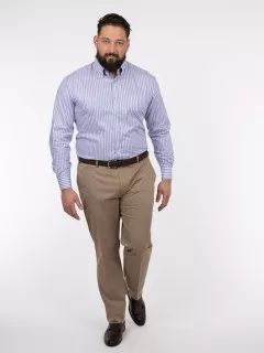 Chemise Rayures Paul& Shark Grande Taille bleu/blanc/ocre homme grande taille - Capelstore