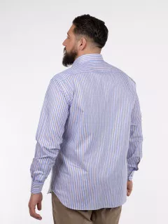 Chemise Rayures Paul& Shark Grande Taille bleu/blanc/ocre homme grande taille - Capelstore