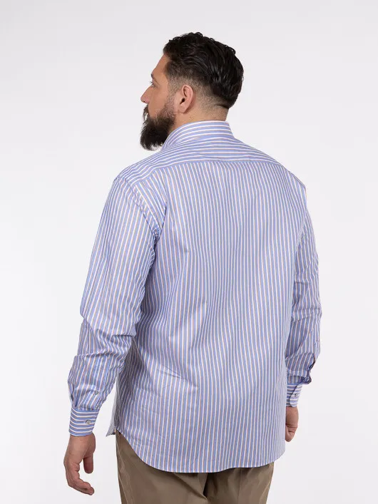 Chemise Rayures Paul& Shark Grande Taille bleu/blanc/ocre homme grande taille - Capelstore