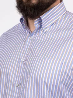 Chemise Rayures Paul& Shark Grande Taille bleu/blanc/ocre homme grande taille - Capelstore