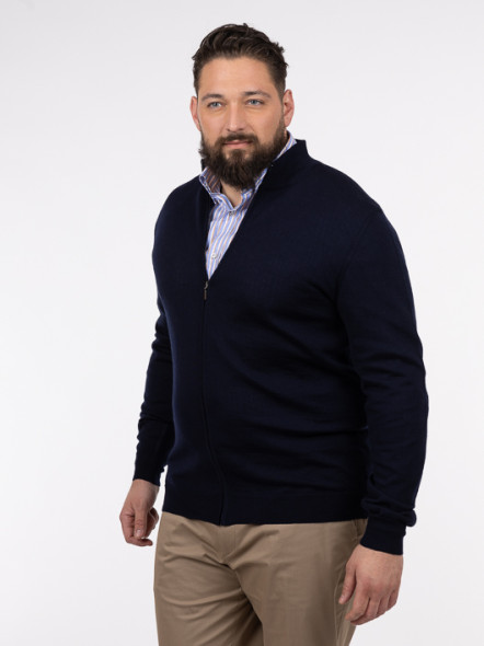 Cardigan Zippé Fabio Marine Capel Grande Taille