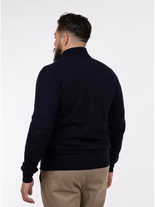 Cardigan Zippé 100% mérinos homme grande taille