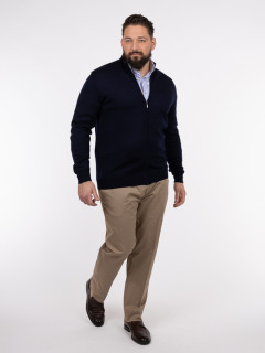 Cardigan Zippé 100% mérinos homme grande taille