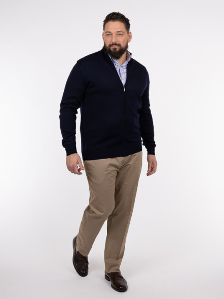 Cardigan Zippé Fabio Marine Capel Grande Taille